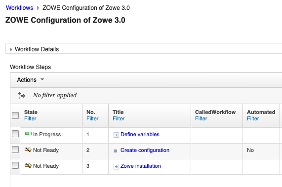Full Zowe server-side configuration for Zowe 3.0 workflow